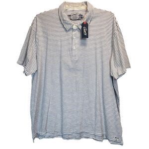Grayers Men's Malaga Cove Striped Polo Size 3XL  Antique White Short Sleeve Golf